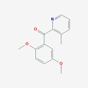molecular formula C15H15NO3 B1453133 2-(2,5-Dimethoxybenzoyl)-3-methylpyridine CAS No. 1187164-64-2