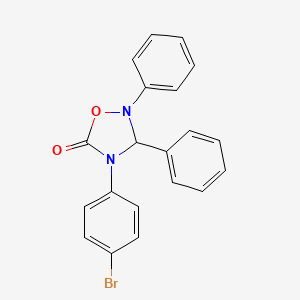 molecular formula C20H15BrN2O2 B14531332 4-(4-Bromophenyl)-2,3-diphenyl-1,2,4-oxadiazolidin-5-one CAS No. 62803-77-4