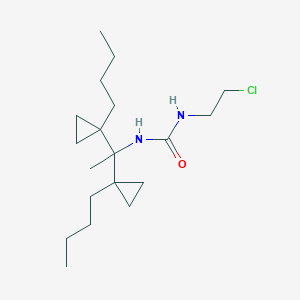 molecular formula C19H35ClN2O B14531369 N-[1,1-Bis(1-butylcyclopropyl)ethyl]-N'-(2-chloroethyl)urea CAS No. 62569-80-6