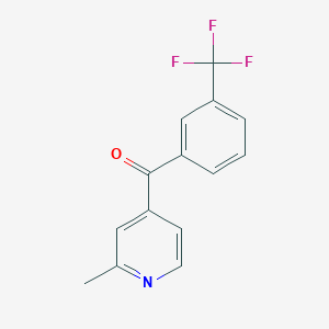 molecular formula C14H10F3NO B1453139 2-Methyl-4-(3-trifluoromethylbenzoyl)pyridine CAS No. 1187168-84-8
