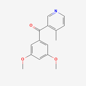 molecular formula C15H15NO3 B1453143 3-(3,5-Dimethoxybenzoyl)-4-methylpyridine CAS No. 1187169-11-4