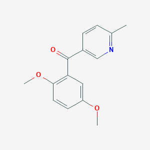 molecular formula C15H15NO3 B1453145 5-(2,5-Dimethoxybenzoyl)-2-methylpyridine CAS No. 1187169-27-2
