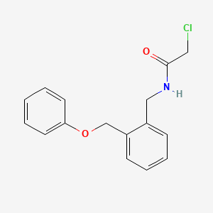 molecular formula C16H16ClNO2 B1453150 2-chloro-N-{[2-(phenoxymethyl)phenyl]methyl}acetamide CAS No. 1225701-75-6