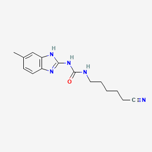 molecular formula C15H19N5O B14531511 N-(5-Cyanopentyl)-N'-(6-methyl-1H-benzimidazol-2-yl)urea CAS No. 62483-81-2
