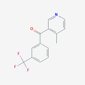 molecular formula C14H10F3NO B1453154 4-Methyl-3-(3-trifluoromethylbenzoyl)pyridine CAS No. 1187168-61-1