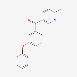 molecular formula C19H15NO2 B1453156 2-Methyl-5-(3-phenoxybenzoyl)pyridine CAS No. 1187170-15-5