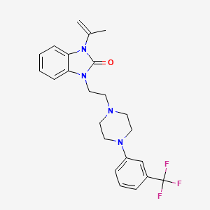 molecular formula C23H25F3N4O B1453158 1-Prop-1-en-2-yl-3-[2-[4-[3-(trifluoromethyl)phenyl]piperazin-1-yl]ethyl]benzimidazol-2-one CAS No. 1971858-36-2