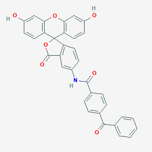 molecular formula C34H21NO7 B145316 4-Benzoyl(benzoyl)-1-amidofluorescein CAS No. 130991-96-7