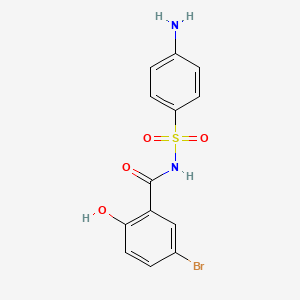 molecular formula C13H11BrN2O4S B14531618 N-(4-Aminobenzene-1-sulfonyl)-5-bromo-2-hydroxybenzamide CAS No. 62547-27-7