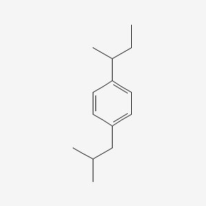 molecular formula C14H22 B14531619 Benzene, 1-(1-methylpropyl)-4-(2-methylpropyl) CAS No. 62449-90-5
