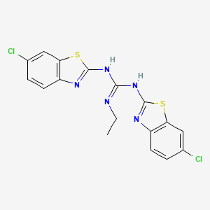 molecular formula C17H13Cl2N5S2 B14531622 N,N'-Bis[(6-chloro-1,3-benzothiazol-2-yl)]-N''-ethylguanidine CAS No. 62540-32-3