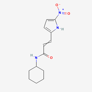 molecular formula C13H17N3O3 B14531706 N-Cyclohexyl-3-(5-nitro-1H-pyrrol-2-yl)prop-2-enamide CAS No. 62427-43-4