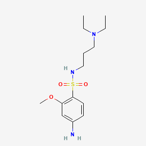 molecular formula C14H25N3O3S B14531848 Benzenesulfonamide, 4-amino-N-(3-(diethylamino)propyl)-2-methoxy- CAS No. 62564-09-4