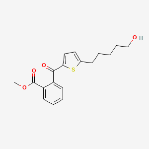 molecular formula C18H20O4S B14531870 Methyl 2-[5-(5-hydroxypentyl)thiophene-2-carbonyl]benzoate CAS No. 62636-92-4