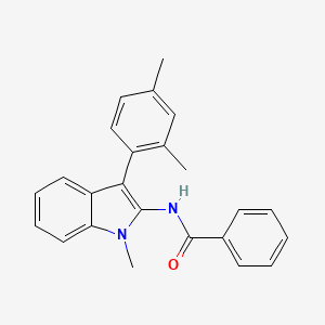 molecular formula C24H22N2O B14531935 N-[3-(2,4-Dimethylphenyl)-1-methyl-1H-indol-2-yl]benzamide CAS No. 62693-54-3