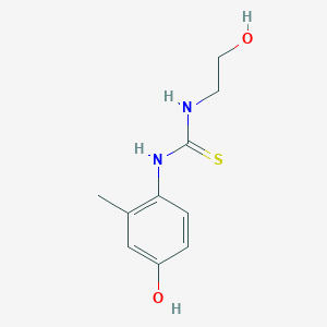 molecular formula C10H14N2O2S B14531994 N-(2-Hydroxyethyl)-N'-(4-hydroxy-2-methylphenyl)thiourea CAS No. 62500-92-9