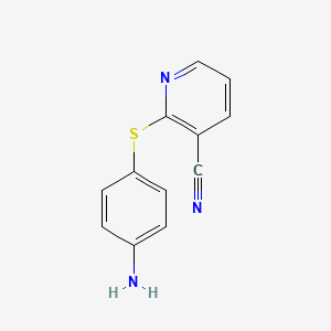 molecular formula C12H9N3S B1453201 2-[(4-Aminophenyl)sulfanyl]nicotinonitrile CAS No. 1221791-63-4