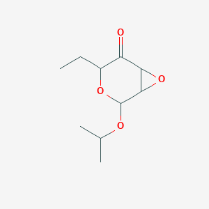 molecular formula C10H16O4 B14532011 4-Ethyl-2-propan-2-yloxy-3,7-dioxabicyclo[4.1.0]heptan-5-one CAS No. 62644-37-5