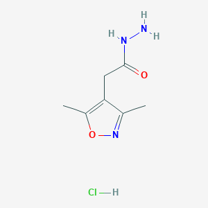 molecular formula C7H12ClN3O2 B1453202 2-(3,5-Dimethyl-4-isoxazolyl)acetohydrazide hydrochloride CAS No. 1269106-09-3