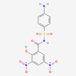 molecular formula C13H10N4O8S B14532118 N-(4-Aminobenzene-1-sulfonyl)-2-hydroxy-3,5-dinitrobenzamide CAS No. 62547-31-3