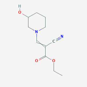 molecular formula C11H16N2O3 B14532159 Ethyl 2-cyano-3-(3-hydroxypiperidin-1-yl)prop-2-enoate CAS No. 62615-76-3