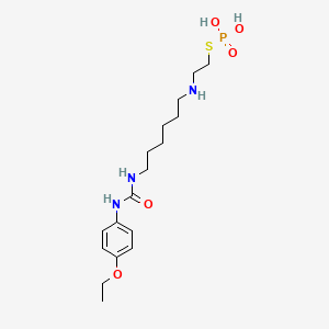 molecular formula C17H30N3O5PS B14532170 S-{2-[(6-{[(4-Ethoxyphenyl)carbamoyl]amino}hexyl)amino]ethyl} dihydrogen phosphorothioate CAS No. 62220-09-1