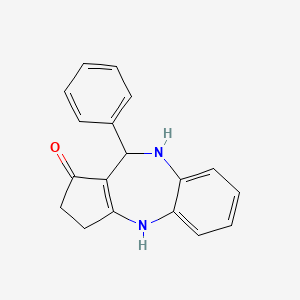 molecular formula C18H16N2O B1453222 10-苯基-3,4,9,10-四氢苯并[b]环戊[e][1,4]二氮杂卓-1(2H)-酮 CAS No. 1374509-72-4