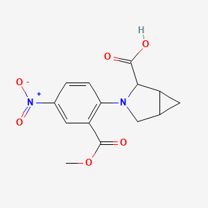 molecular formula C14H14N2O6 B1453224 3-[2-(Methoxycarbonyl)-4-nitrophenyl]-3-azabicyclo[3.1.0]hexane-2-carboxylic acid CAS No. 1236260-10-8