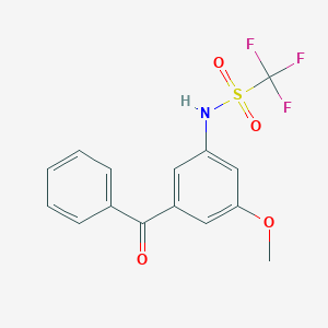 molecular formula C15H12F3NO4S B14532280 N-(3-Benzoyl-5-methoxyphenyl)-1,1,1-trifluoromethanesulfonamide CAS No. 62261-77-2