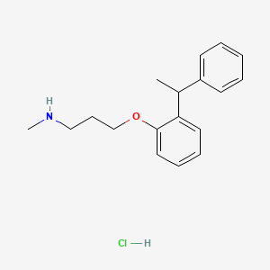 molecular formula C18H24ClNO B14532376 N-methyl-3-[2-(1-phenylethyl)phenoxy]propan-1-amine;hydrochloride CAS No. 62232-73-9