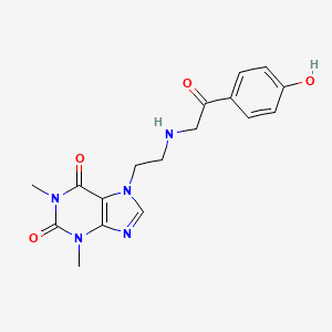 molecular formula C17H19N5O4 B14532386 Theophylline, 7-(2-((4-hydroxybenzoylmethyl)amino)ethyl)- CAS No. 62402-11-3