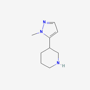 molecular formula C9H15N3 B1453241 3-(1-methyl-1H-pyrazol-5-yl)piperidine CAS No. 1251925-05-9