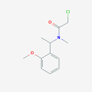 molecular formula C12H16ClNO2 B1453242 2-chloro-N-[1-(2-methoxyphenyl)ethyl]-N-methylacetamide CAS No. 1179271-04-5