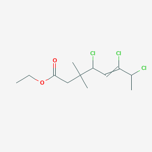 molecular formula C12H19Cl3O2 B14532500 Ethyl 4,6,7-trichloro-3,3-dimethyloct-5-enoate CAS No. 62394-41-6