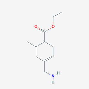molecular formula C11H19NO2 B14532522 Ethyl 4-(aminomethyl)-6-methylcyclohex-3-ene-1-carboxylate CAS No. 62617-97-4