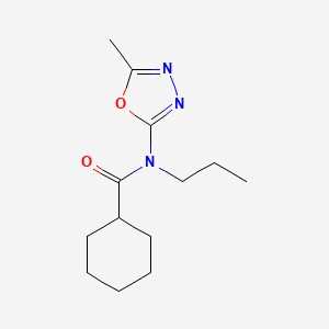 molecular formula C13H21N3O2 B14532542 N-(5-Methyl-1,3,4-oxadiazol-2-yl)-N-propylcyclohexanecarboxamide CAS No. 62347-60-8