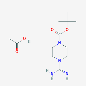 molecular formula C12H24N4O4 B1453255 1-Tert-butyloxycarbonyl-4-carbamimidoylpiperazine acetate CAS No. 1208081-93-9