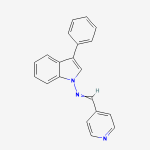 molecular formula C20H15N3 B14532591 N-(3-Phenyl-1H-indol-1-yl)-1-(pyridin-4-yl)methanimine CAS No. 62308-86-5