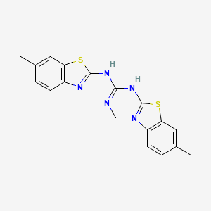 molecular formula C18H17N5S2 B14532594 N''-Methyl-N,N'-bis[(6-methyl-1,3-benzothiazol-2-yl)]guanidine CAS No. 62540-19-6