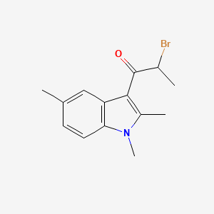 molecular formula C14H16BrNO B1453263 2-bromo-1-(1,2,5-trimethyl-1H-indol-3-yl)propan-1-one CAS No. 1255147-60-4