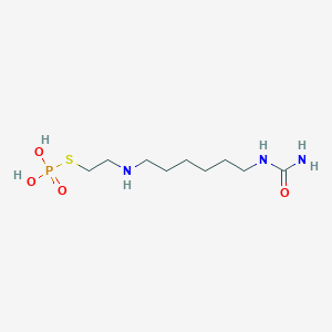molecular formula C9H22N3O4PS B14532648 S-(2-{[6-(Carbamoylamino)hexyl]amino}ethyl) dihydrogen phosphorothioate CAS No. 62220-08-0