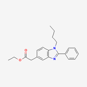 molecular formula C21H24N2O2 B14532660 Ethyl (1-butyl-2-phenyl-1H-benzimidazol-5-yl)acetate CAS No. 62467-87-2
