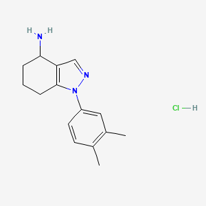 molecular formula C15H20ClN3 B1453271 1-(3,4-dimethylphenyl)-4,5,6,7-tetrahydro-1H-indazol-4-amine hydrochloride CAS No. 1242338-88-0