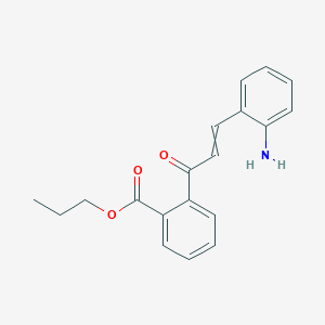 molecular formula C19H19NO3 B14532717 Propyl 2-[3-(2-aminophenyl)acryloyl]benzoate CAS No. 62490-52-2