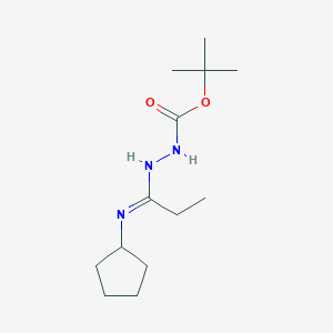 molecular formula C13H25N3O2 B1453274 N'-[(1E)-1-(cyclopentylamino)propylidene](tert-butoxy)carbohydrazide CAS No. 1053657-10-5