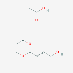 molecular formula C10H18O5 B14532743 Acetic acid;3-(1,3-dioxan-2-yl)but-2-en-1-ol CAS No. 62285-81-8