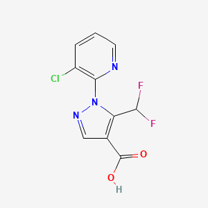 molecular formula C10H6ClF2N3O2 B1453280 1-(3-chloropyridin-2-yl)-5-(difluoromethyl)-1H-pyrazole-4-carboxylic acid CAS No. 1305711-86-7