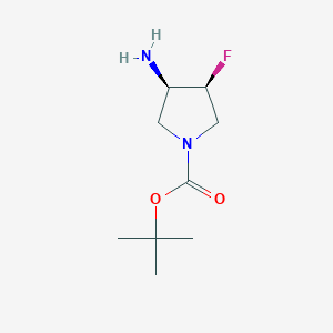 molecular formula C9H17FN2O2 B1453283 tert-butyl (3R,4S)-3-amino-4-fluoropyrrolidine-1-carboxylate CAS No. 1009075-48-2