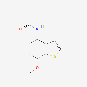 molecular formula C11H15NO2S B14532950 N-(7-Methoxy-4,5,6,7-tetrahydro-1-benzothiophen-4-yl)acetamide CAS No. 62369-82-8