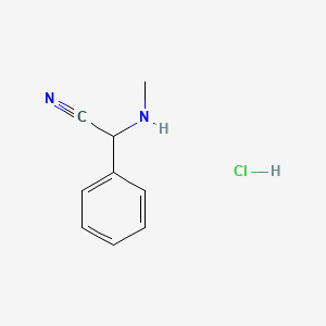 molecular formula C9H11ClN2 B1453301 2-(Methylamino)-2-phenylacetonitrile hydrochloride CAS No. 5537-52-0